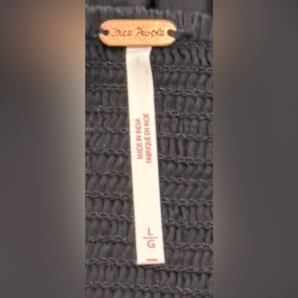 Free people perfect storm smocked eyelet long sleeve maxi dress L - Picture 10 of 12